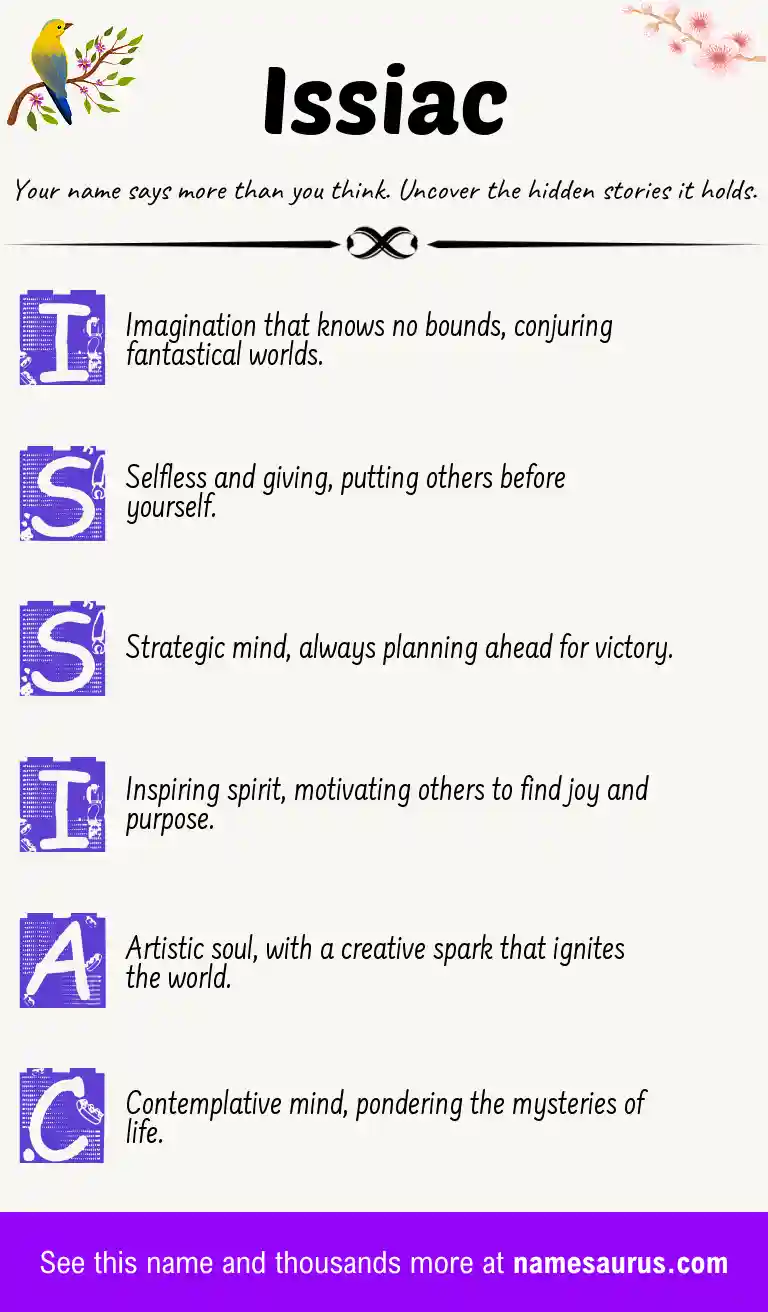 Acrostic poem about Issiac.