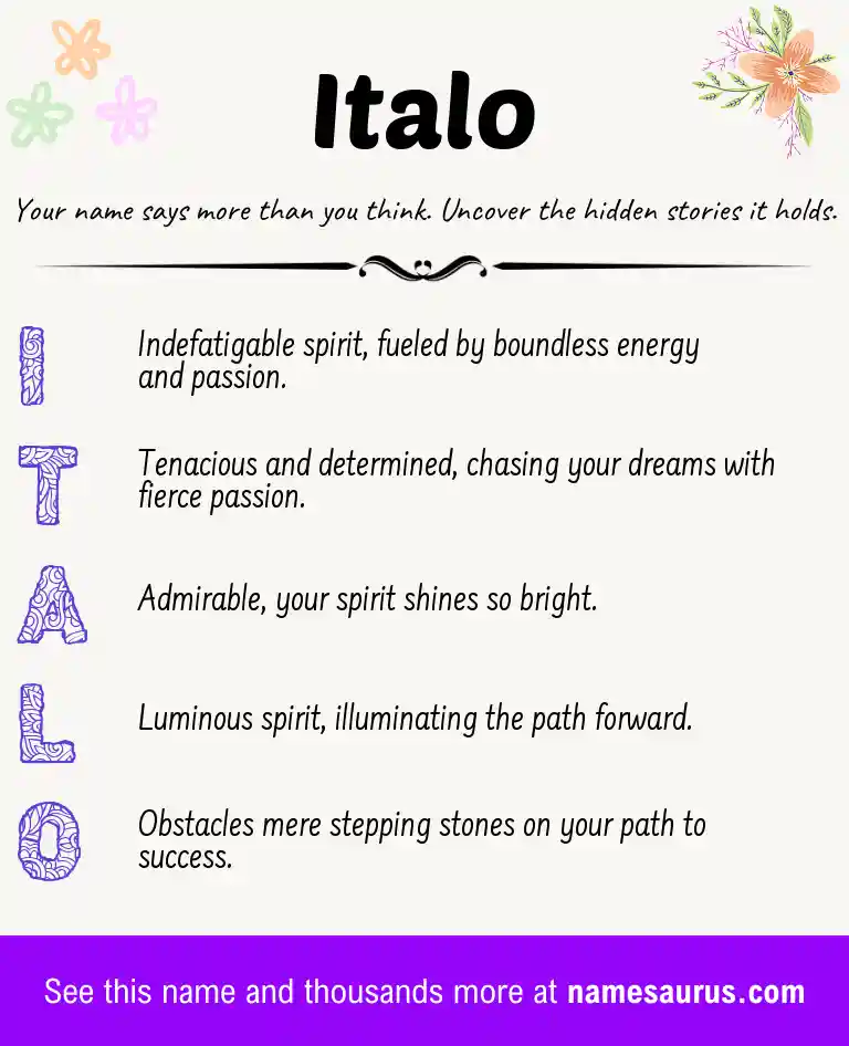 Acrostic poem about Italo.