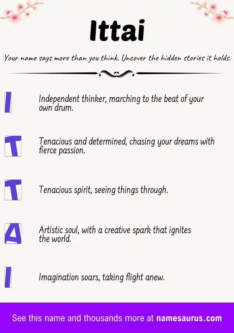 Acrostic poem about Ittai.
