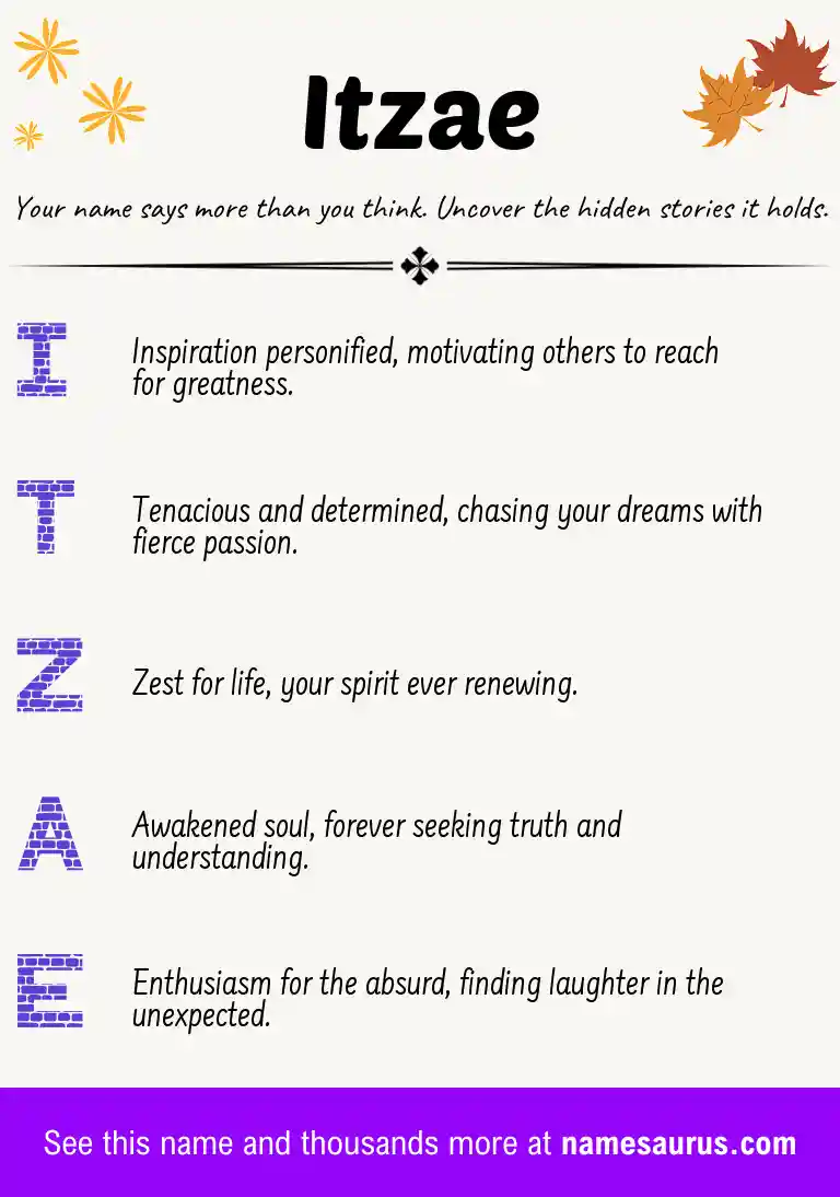 Acrostic poem about Itzae.