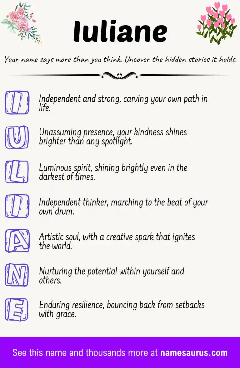 Acrostic poem about Iuliane.