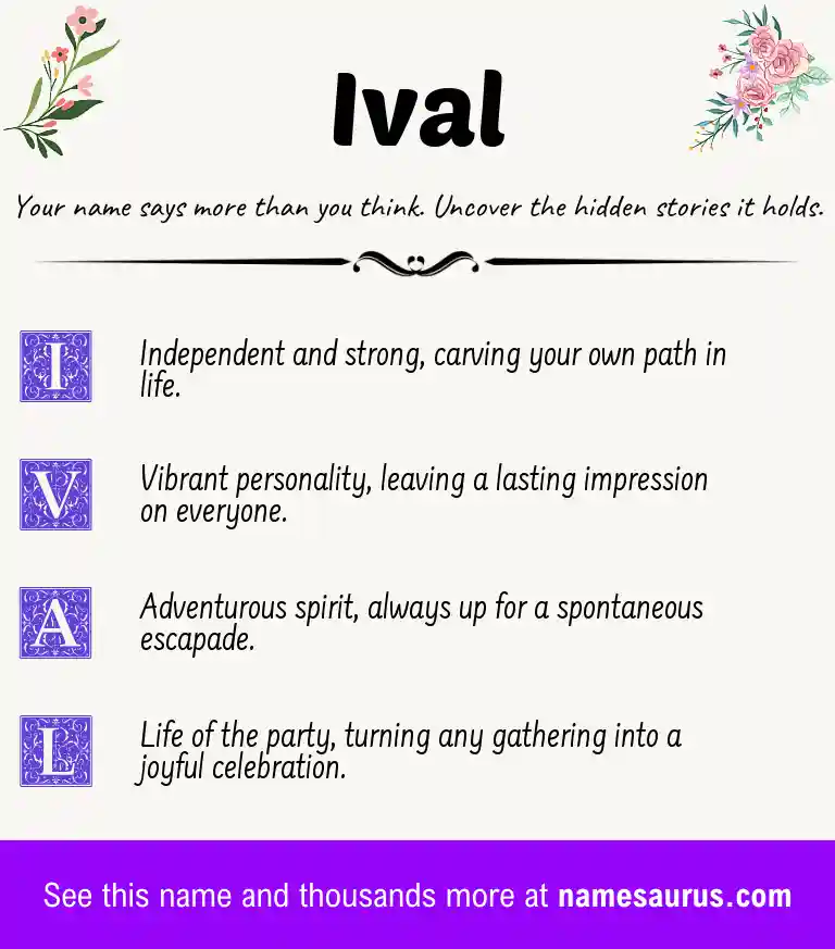 Acrostic poem about Ival.