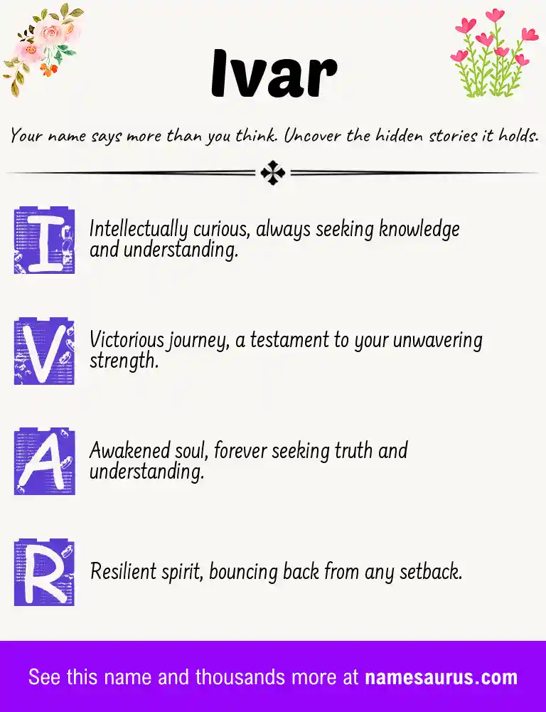 Acrostic poem about Ivar.
