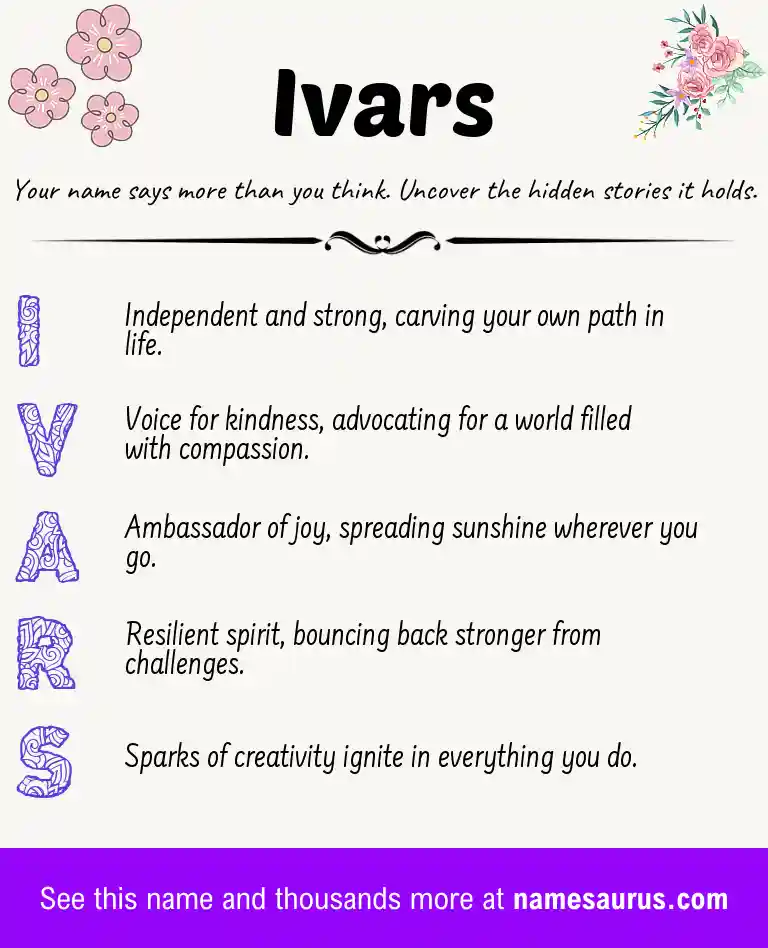 Acrostic poem about Ivars.
