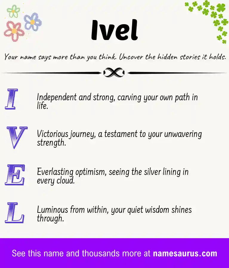 Acrostic poem about Ivel.