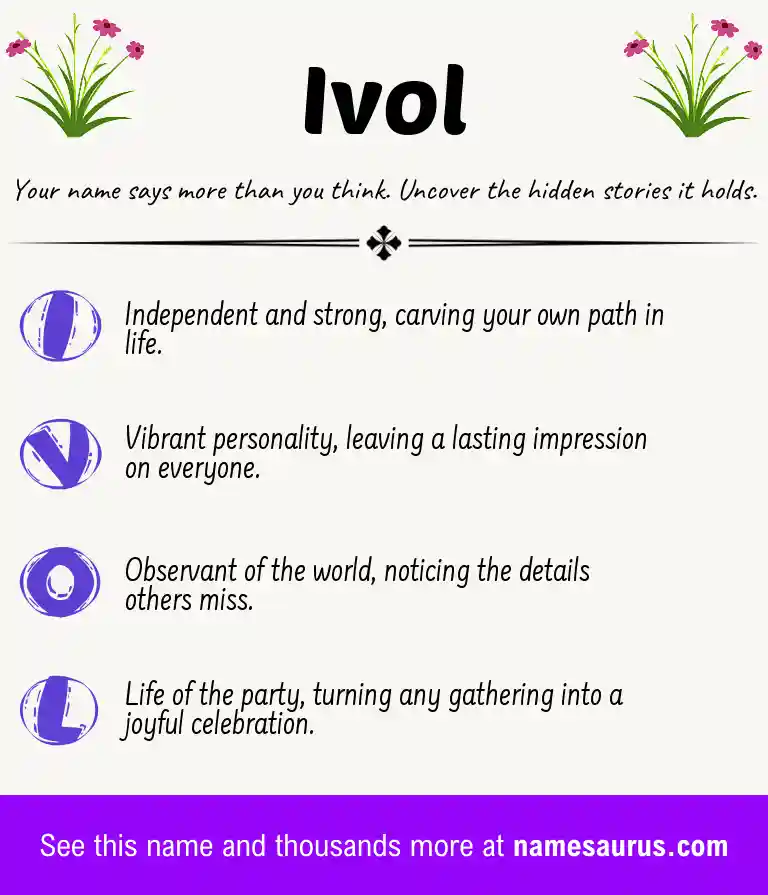 Acrostic poem about Ivol.