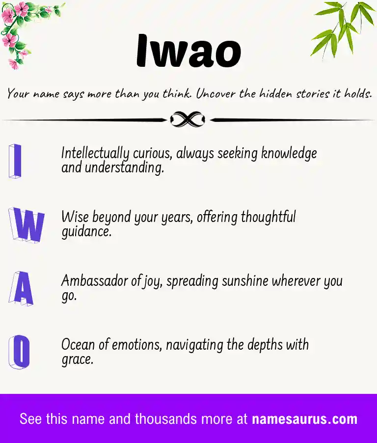 Acrostic poem about Iwao.