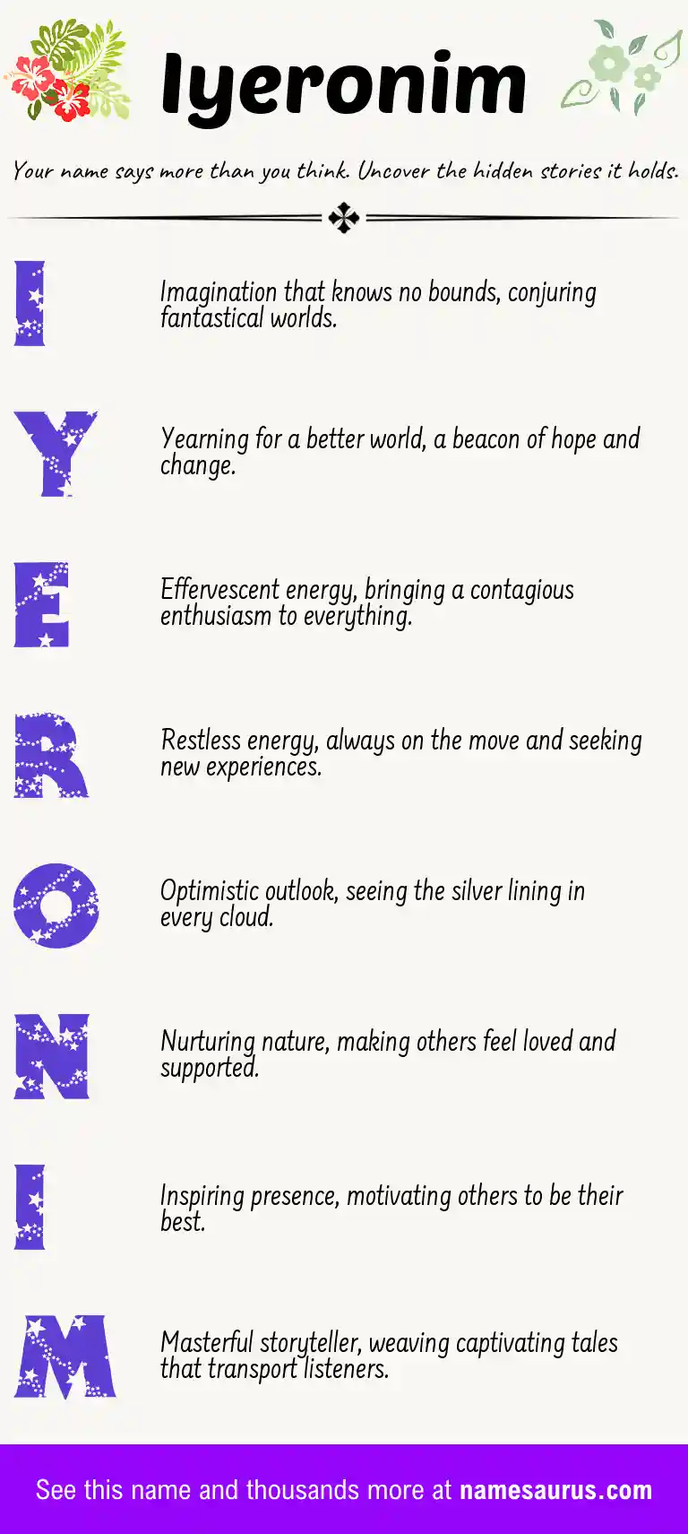 Acrostic poem about Iyeronim.