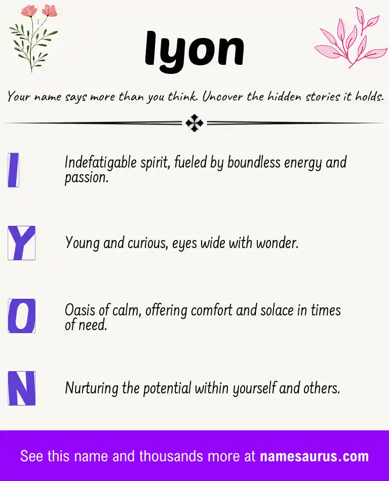 Acrostic poem about Iyon.