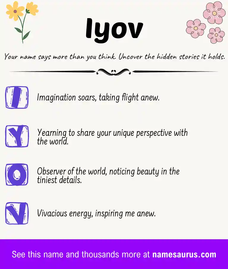 Acrostic poem about Iyov.
