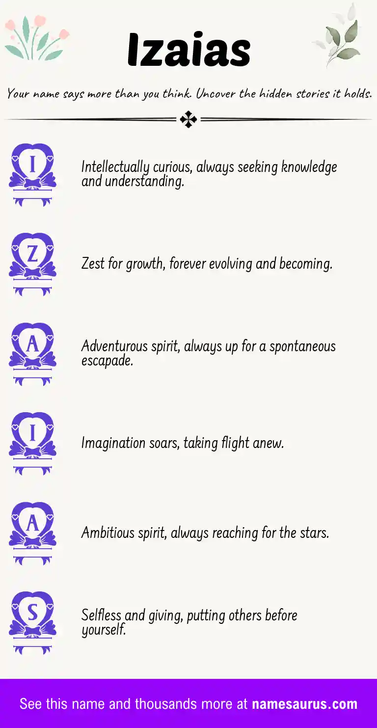 Acrostic poem about Izaias.