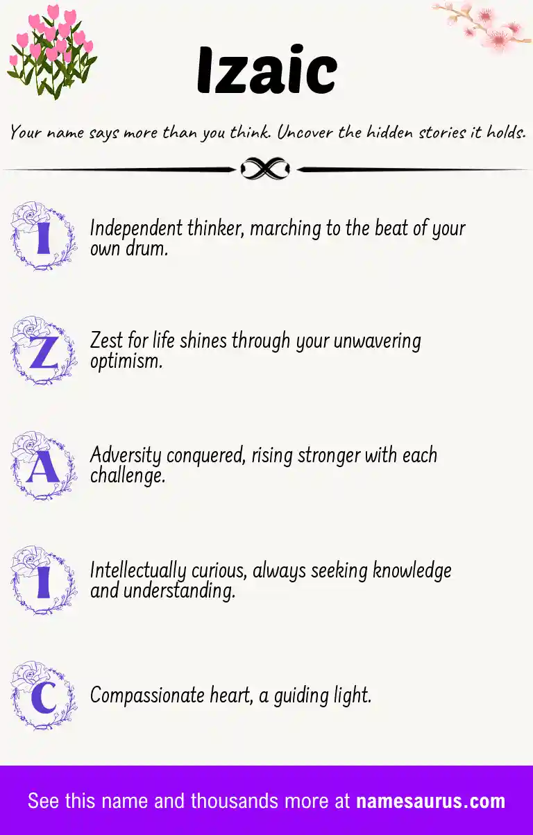 Acrostic poem about Izaic.