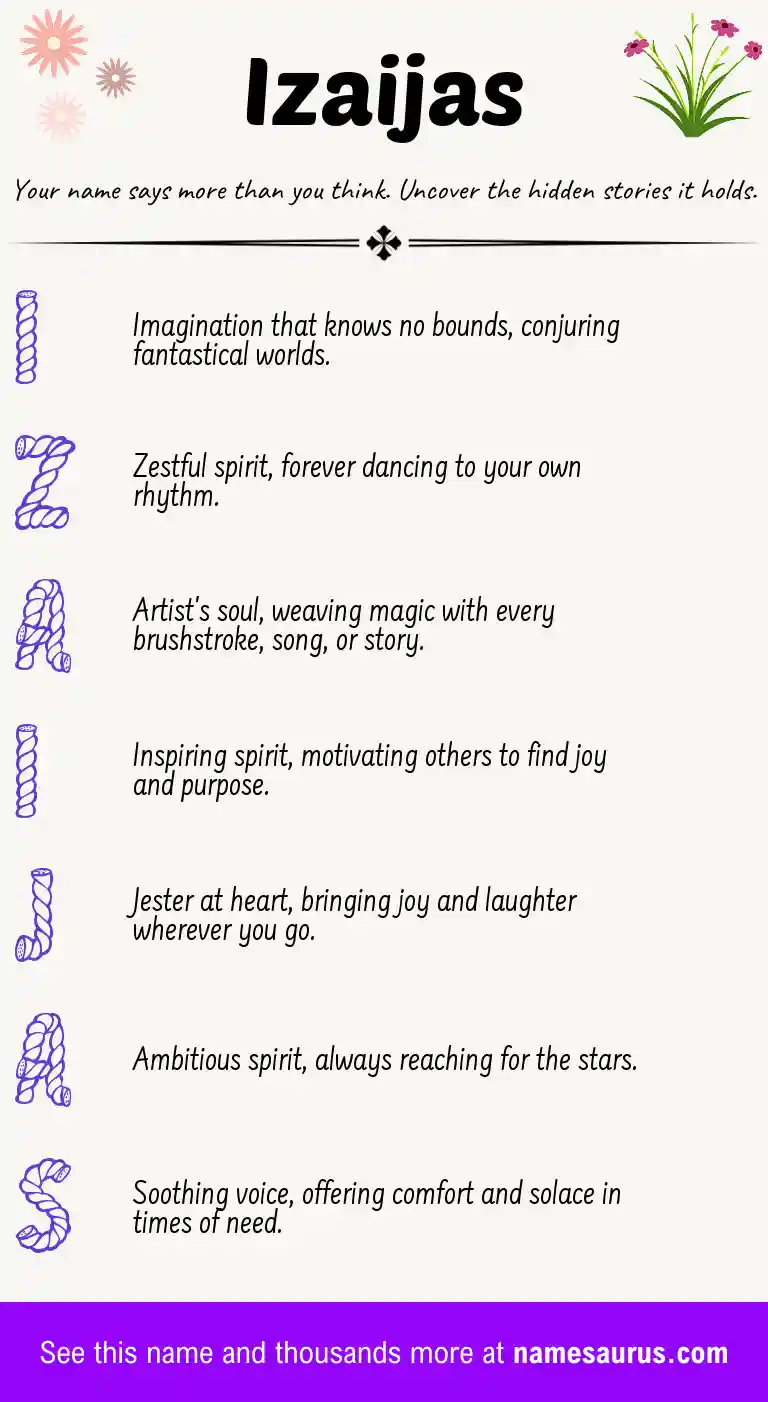 Acrostic poem about Izaijas.
