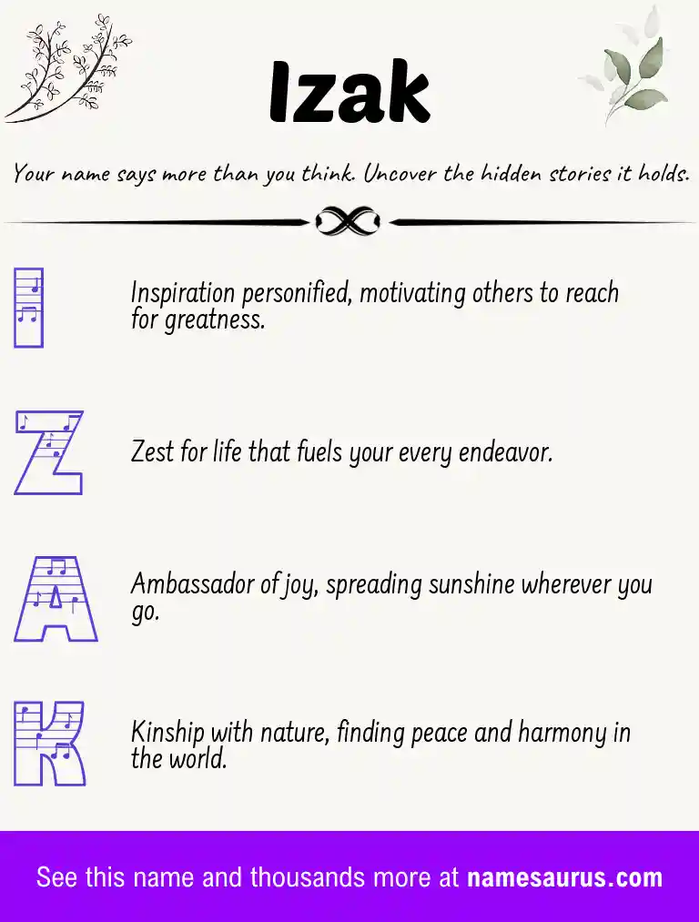 Acrostic poem about Izak.
