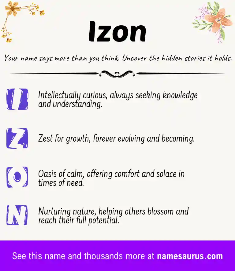 Acrostic poem about Izon.