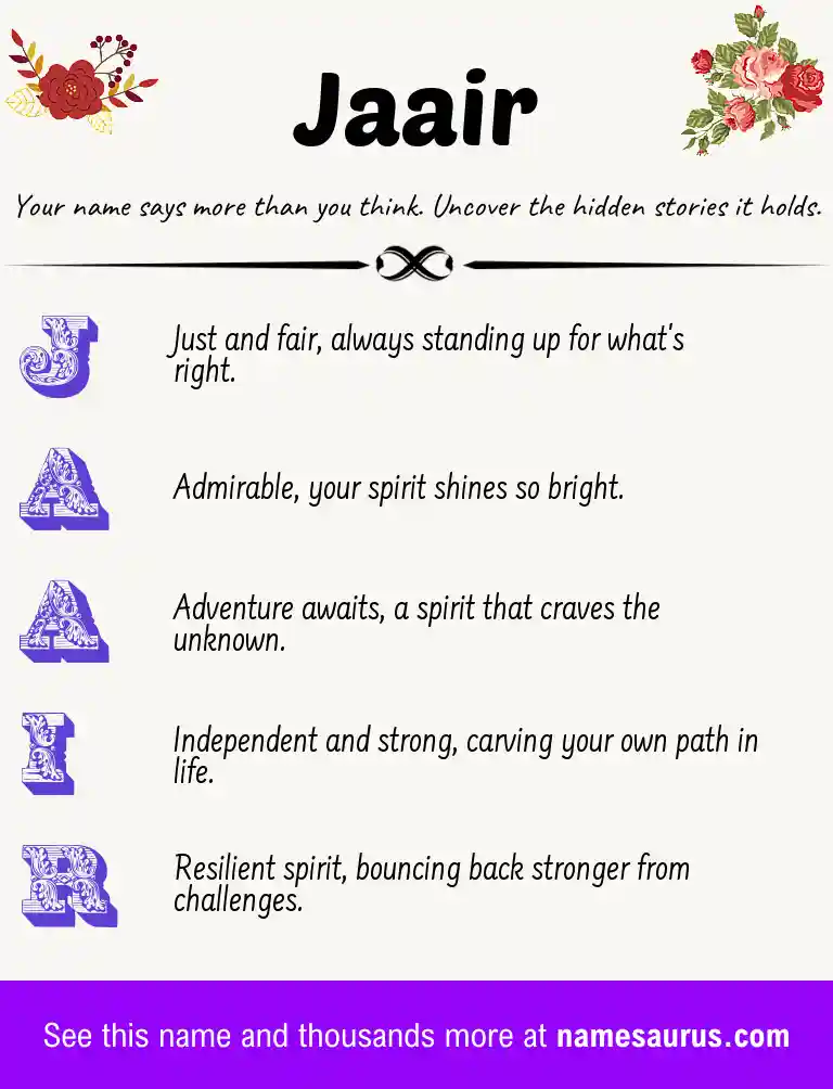 Acrostic poem about Jaair.