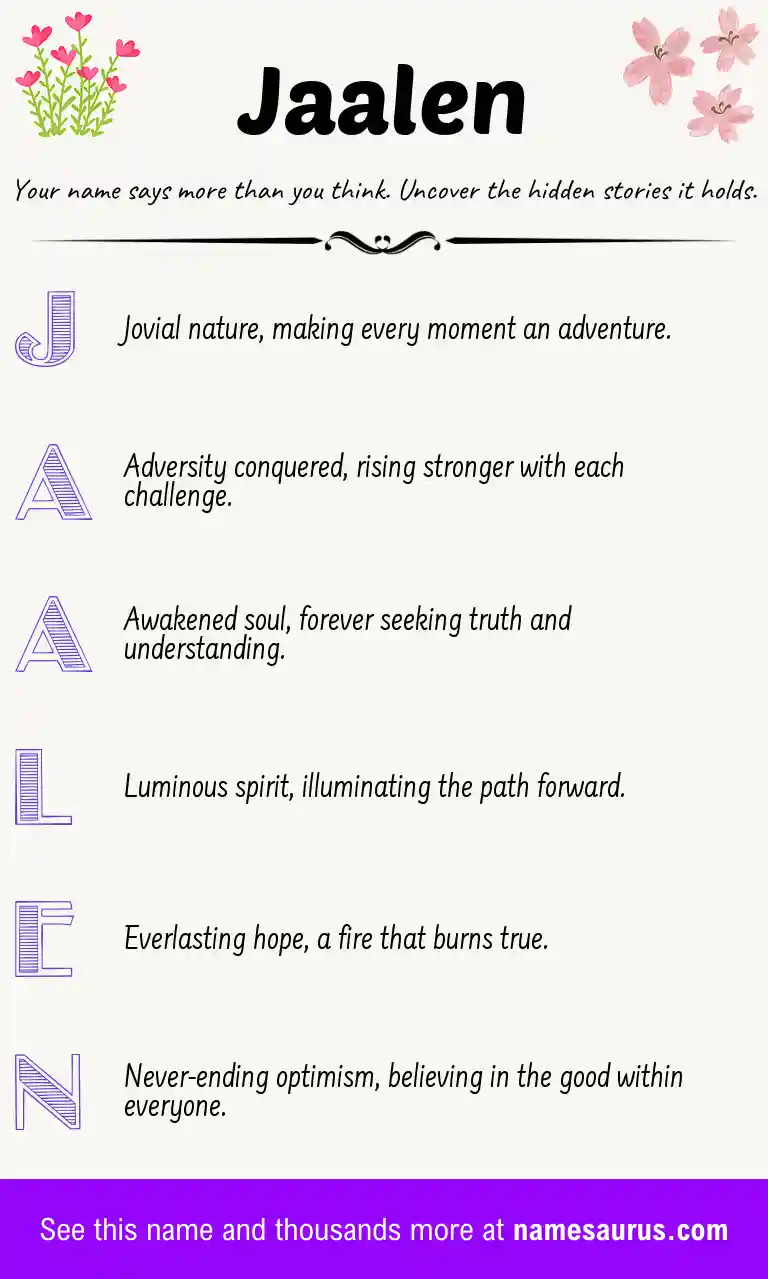 Acrostic poem about Jaalen.