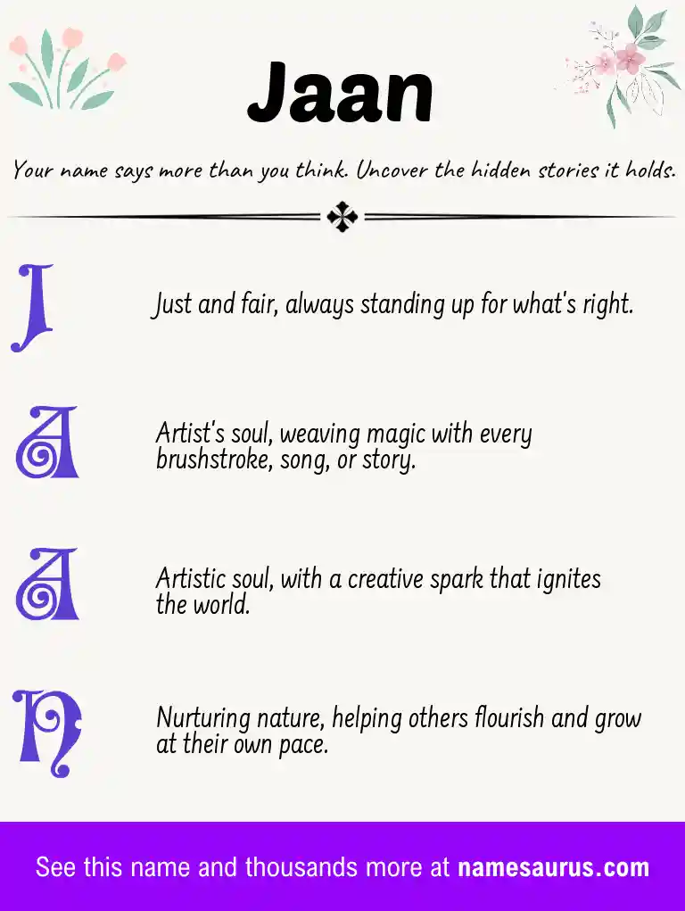 Acrostic poem about Jaan.
