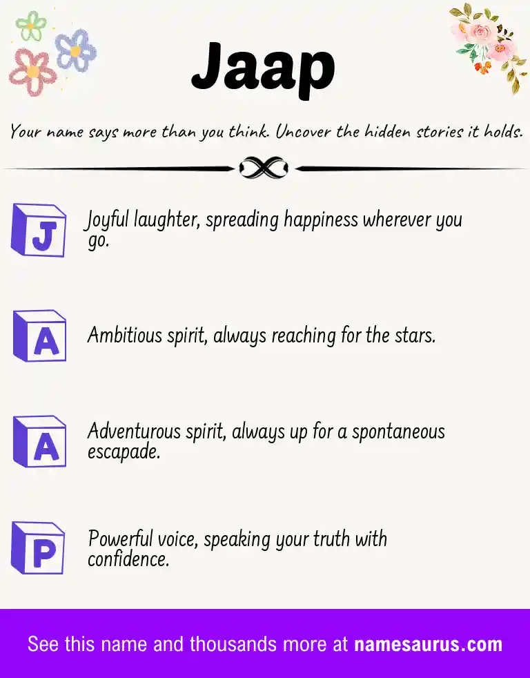 Acrostic poem about Jaap.