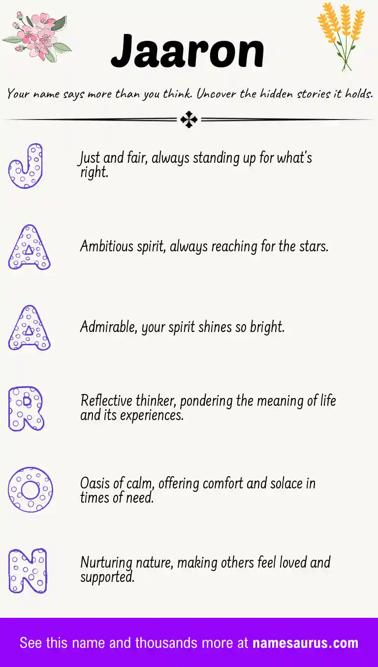 Acrostic poem about Jaaron.