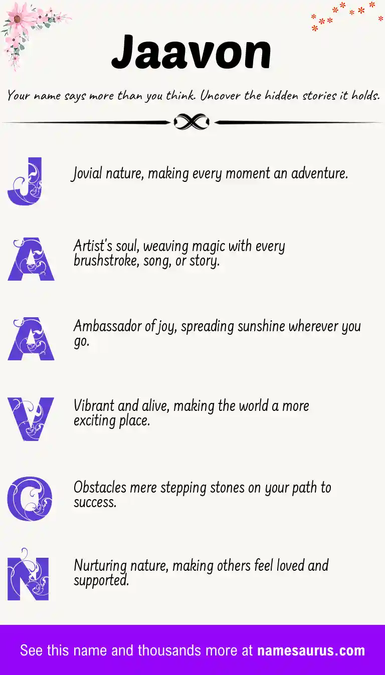 Acrostic poem about Jaavon.