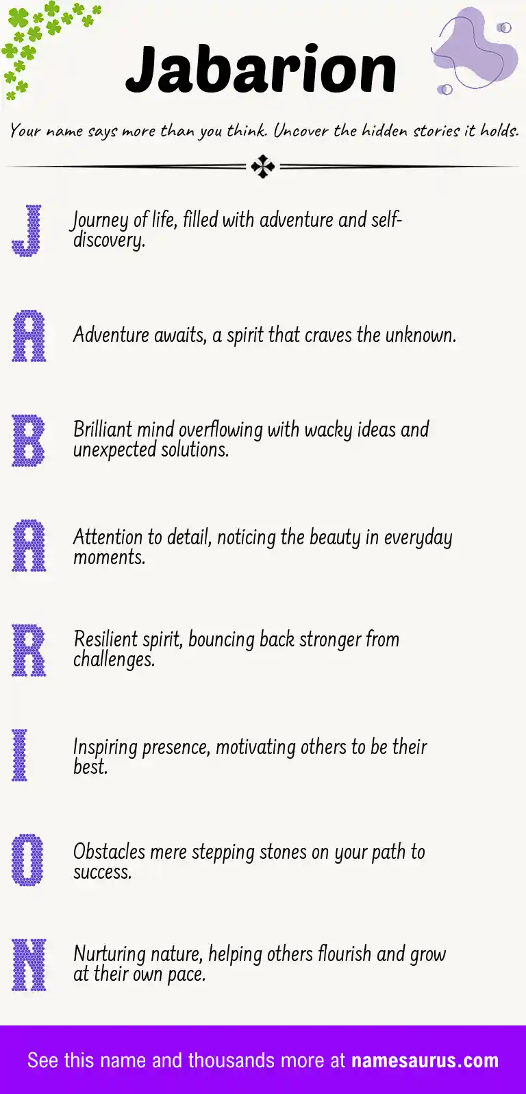 Acrostic poem about Jabarion.