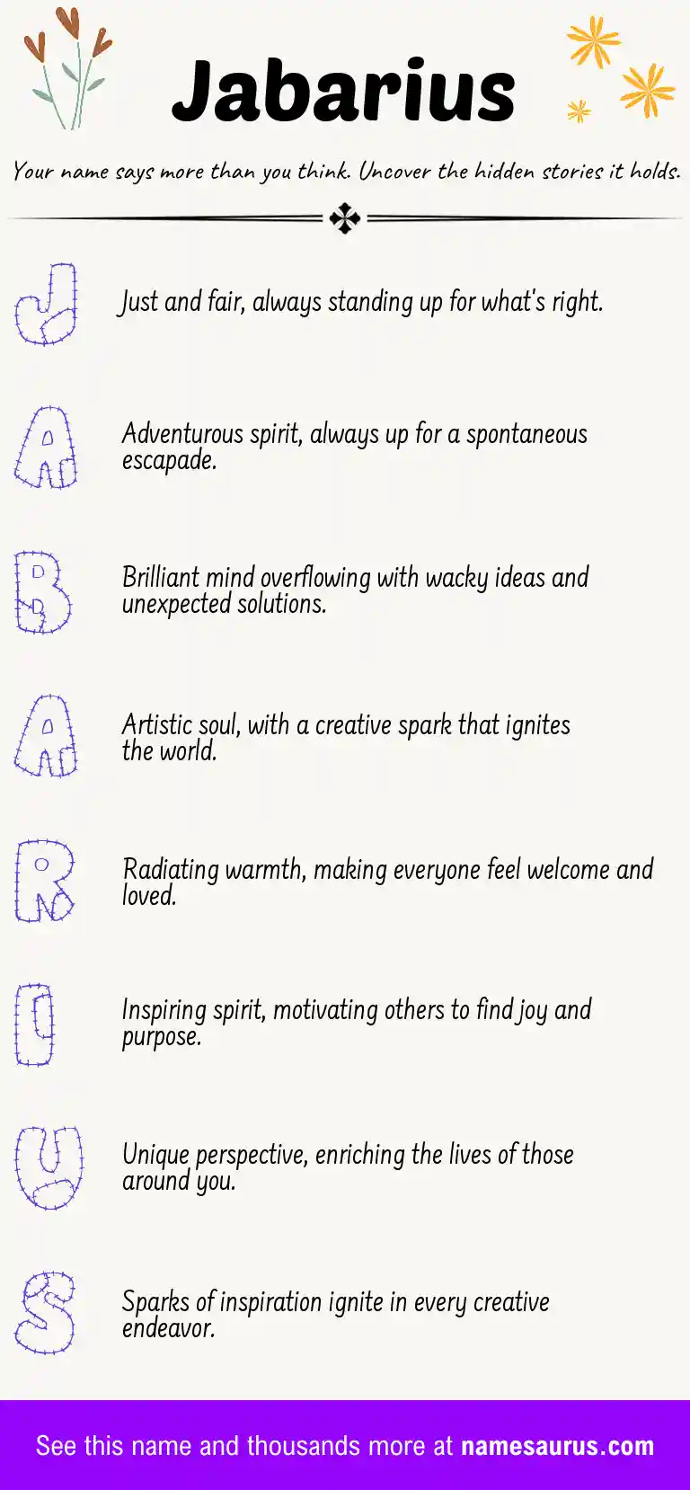 Acrostic poem about Jabarius.