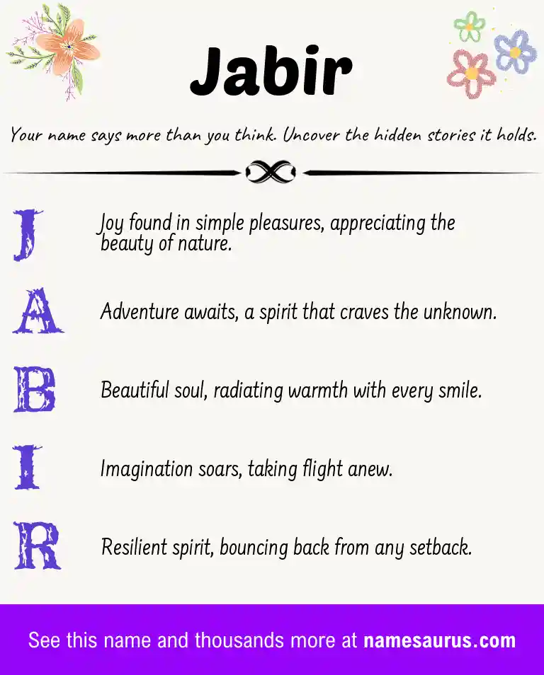 Acrostic poem about Jabir.