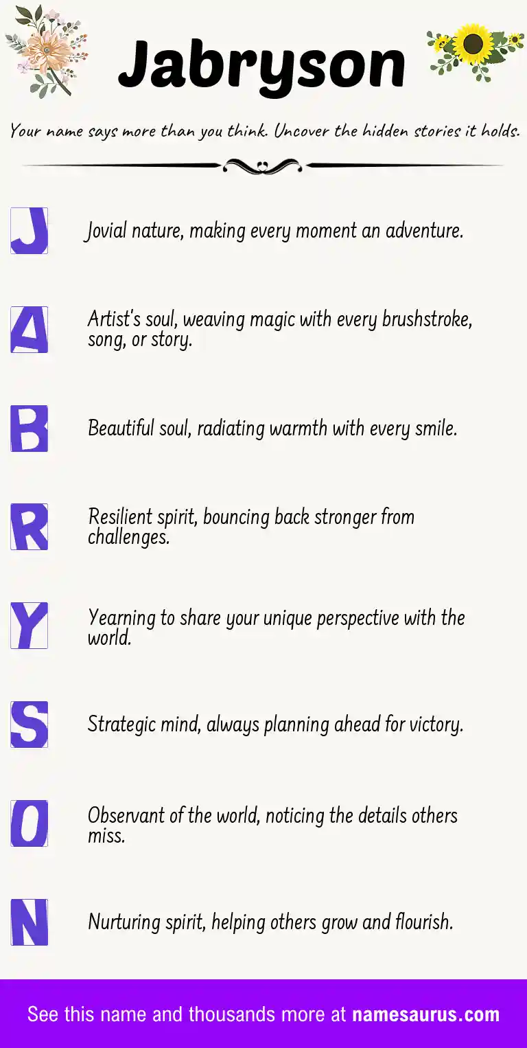 Acrostic poem about Jabryson.