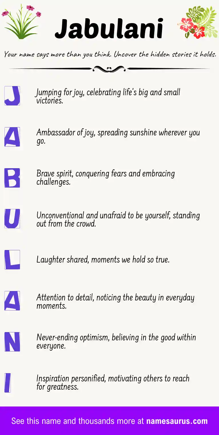 Acrostic poem about Jabulani.