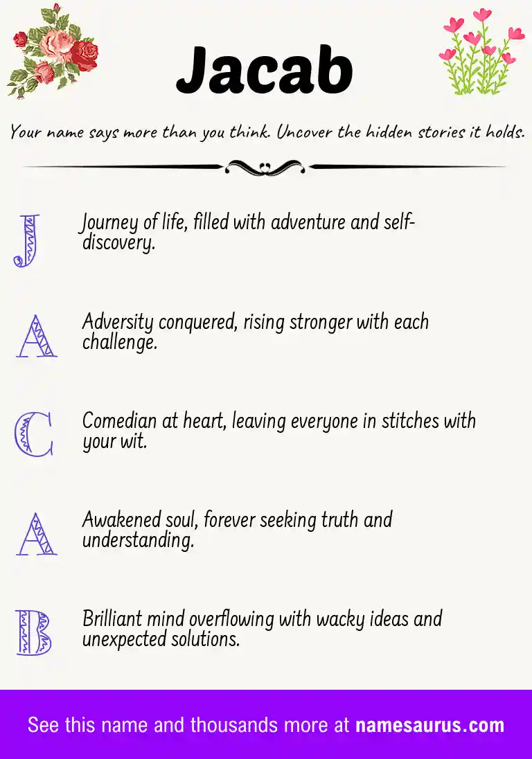 Acrostic poem about Jacab.