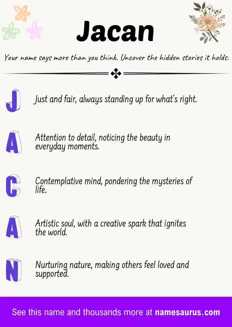 Acrostic poem about Jacan.