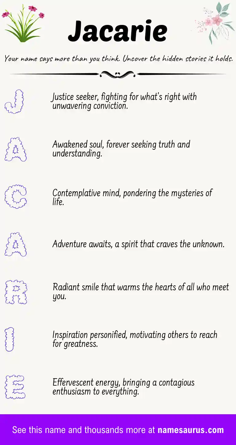 Acrostic poem about Jacarie.
