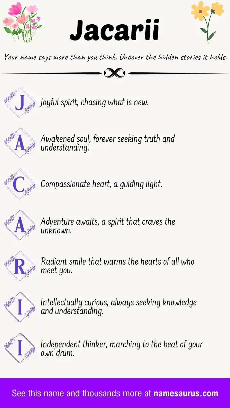 Acrostic poem about Jacarii.