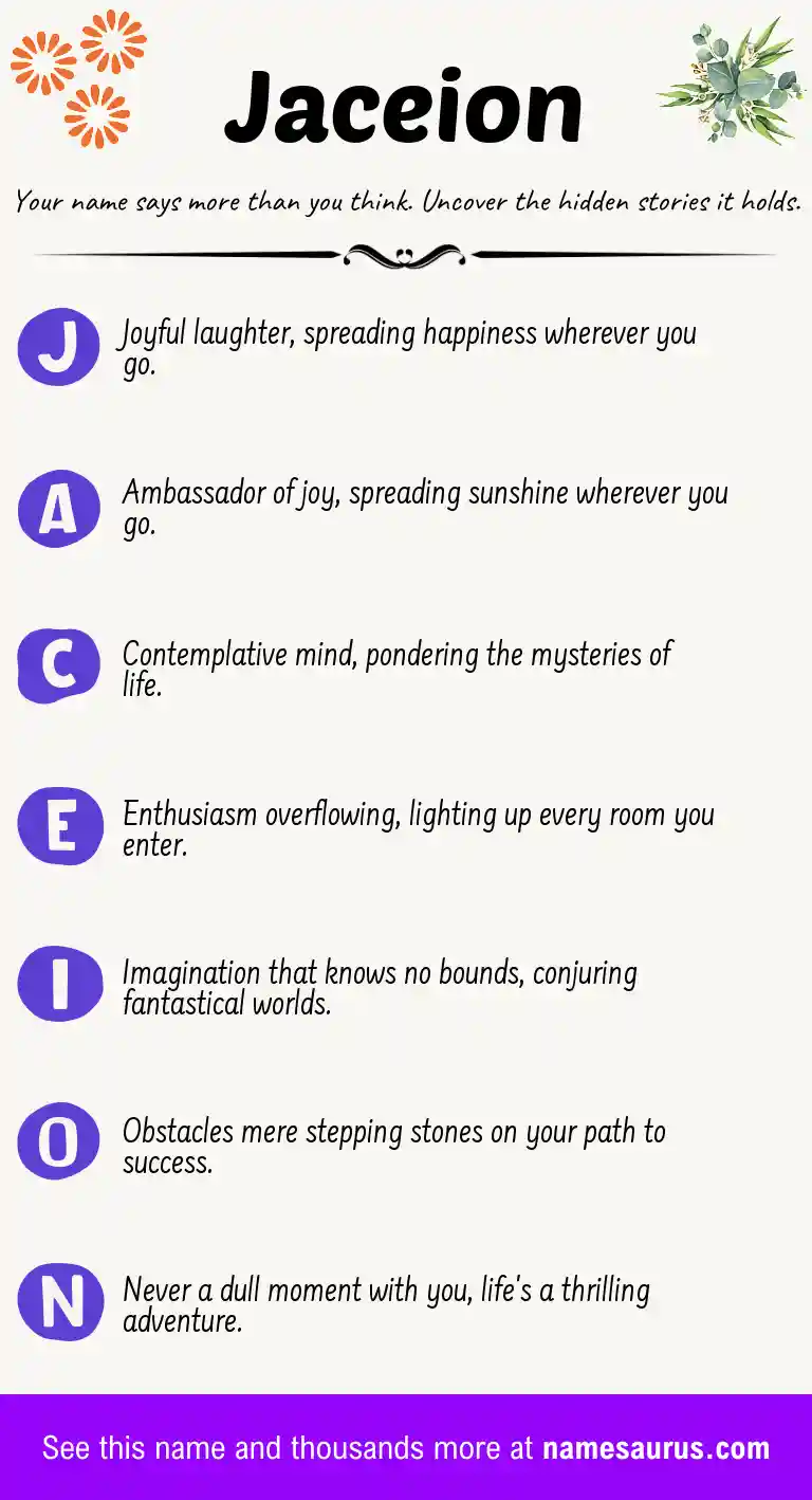 Acrostic poem about Jaceion.