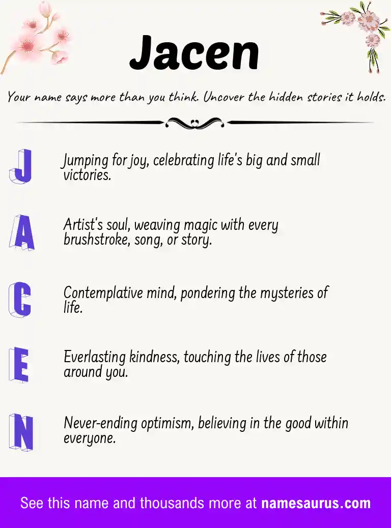 Acrostic poem about Jacen.