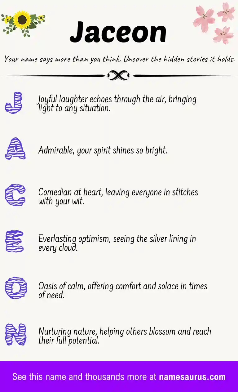 Acrostic poem about Jaceon.