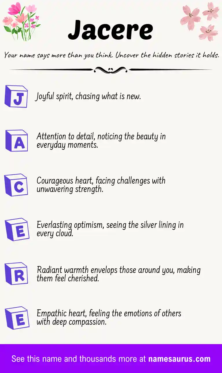Acrostic poem about Jacere.