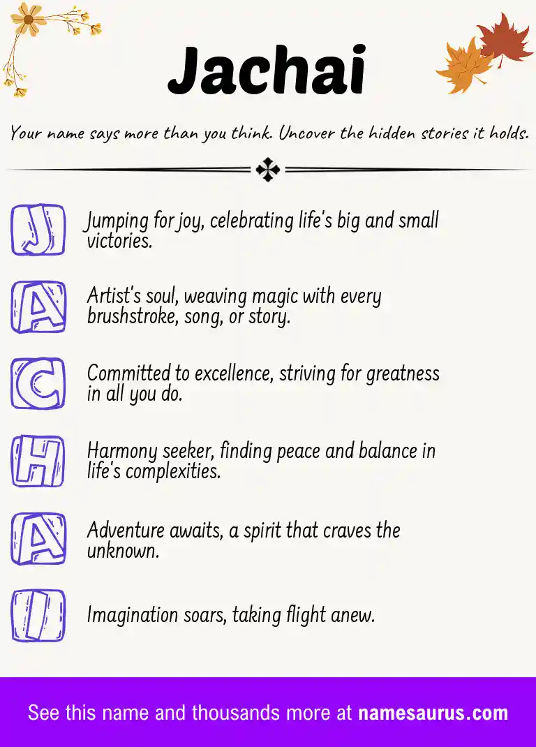 Acrostic poem about Jachai.