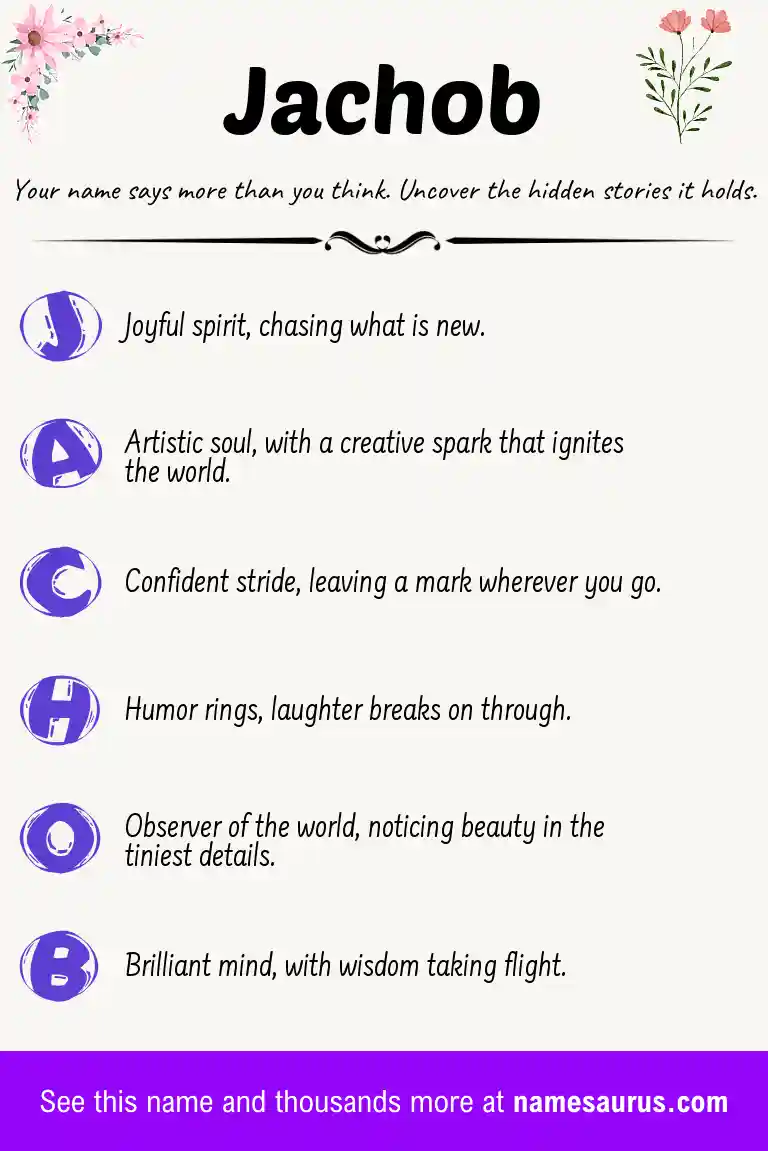 Acrostic poem about Jachob.