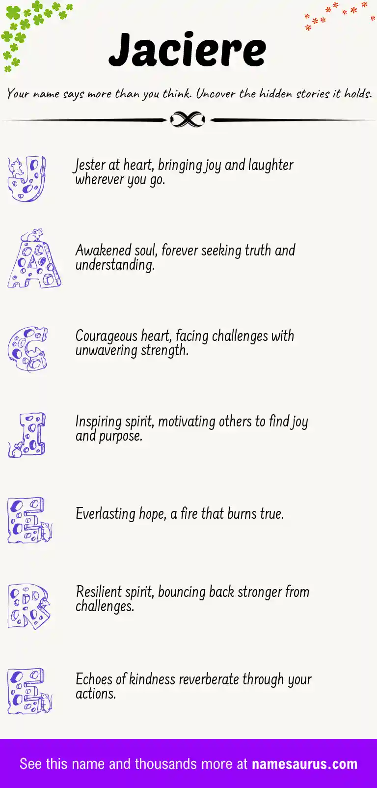 Acrostic poem about Jaciere.