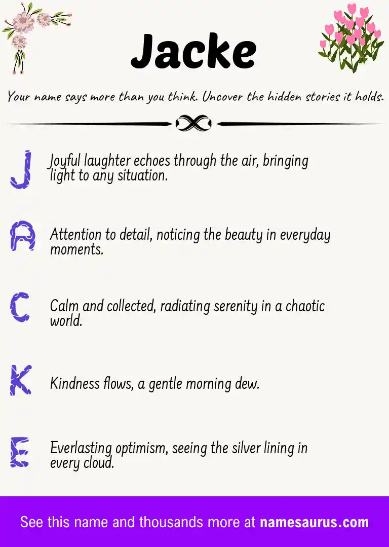 Acrostic poem about Jacke.