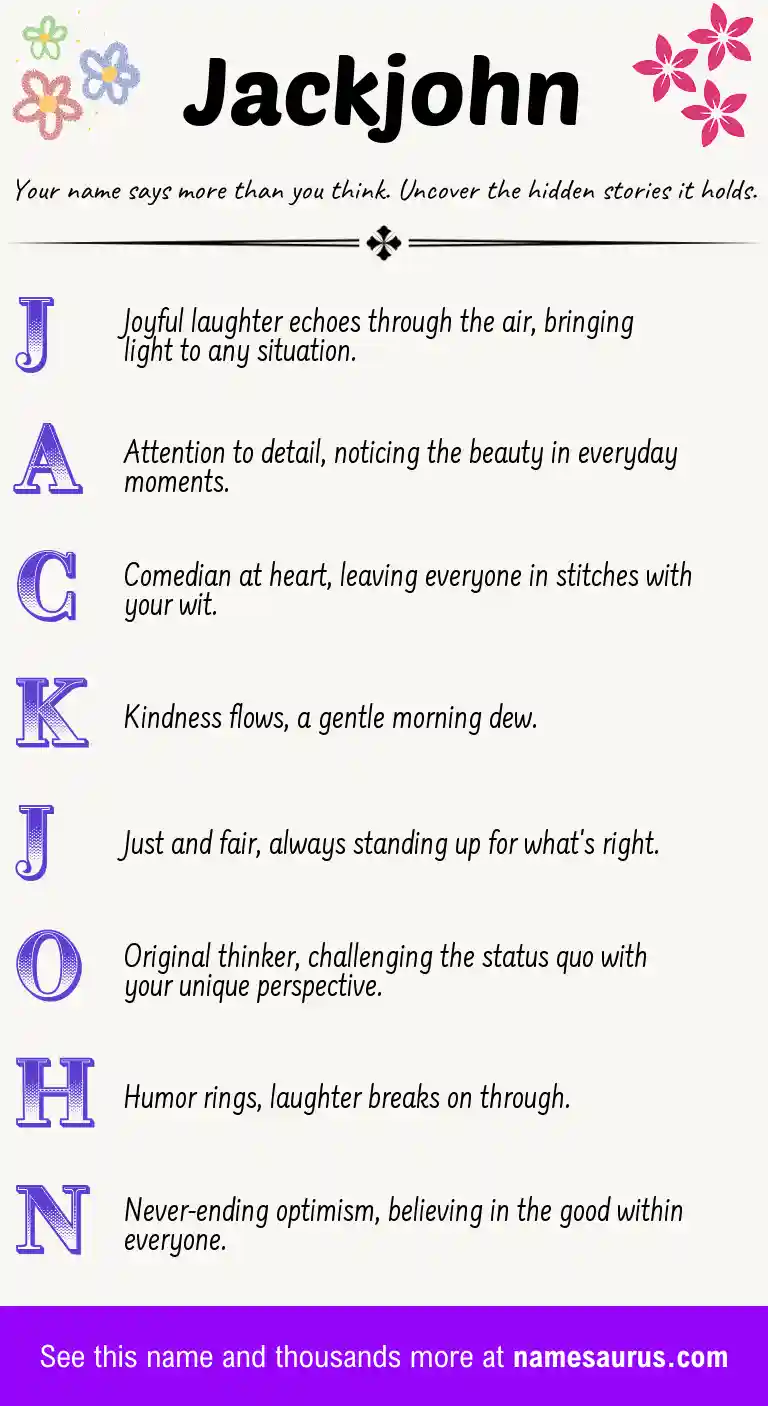 Acrostic poem about Jackjohn.