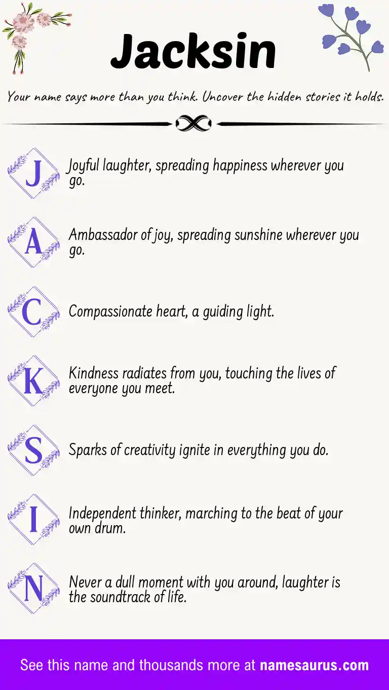 Acrostic poem about Jacksin.