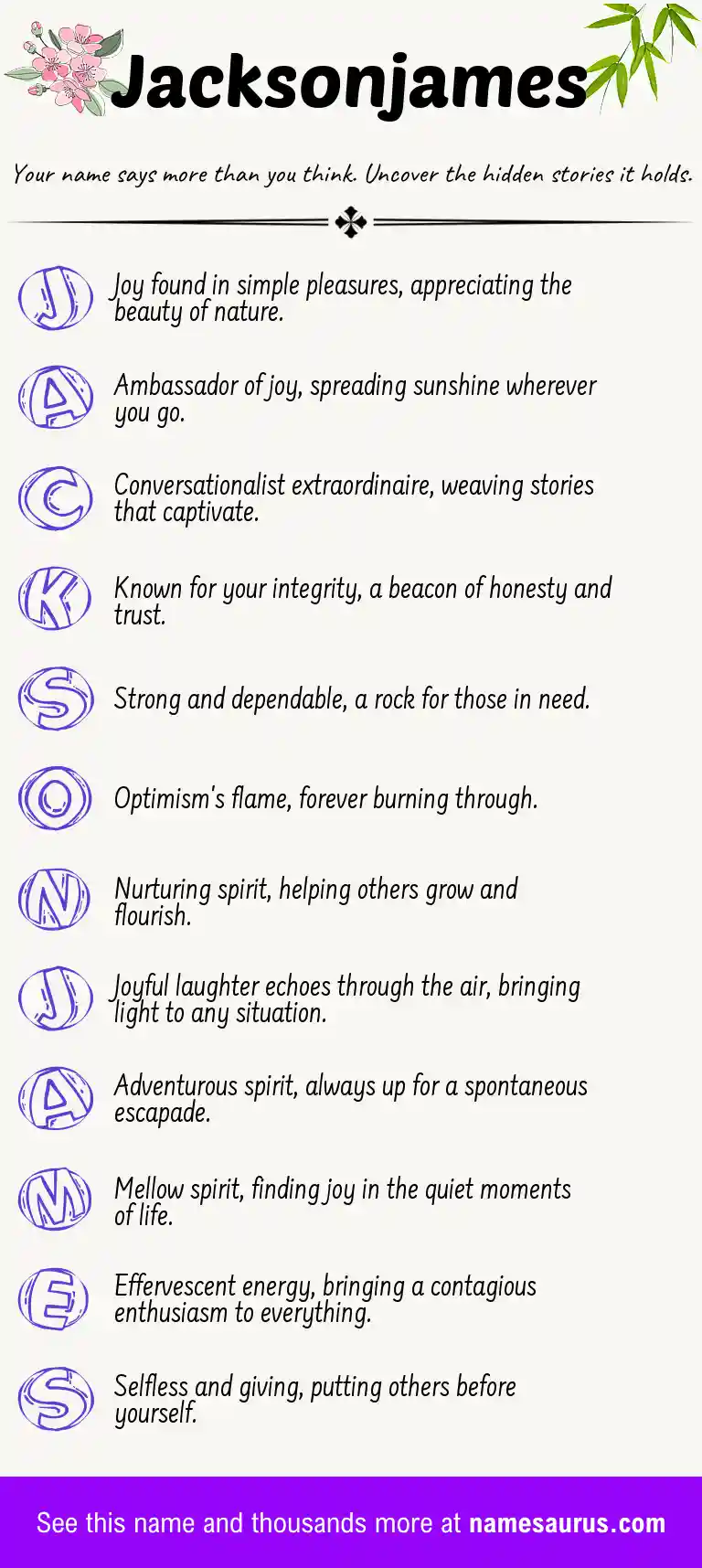 Acrostic poem about Jacksonjames.