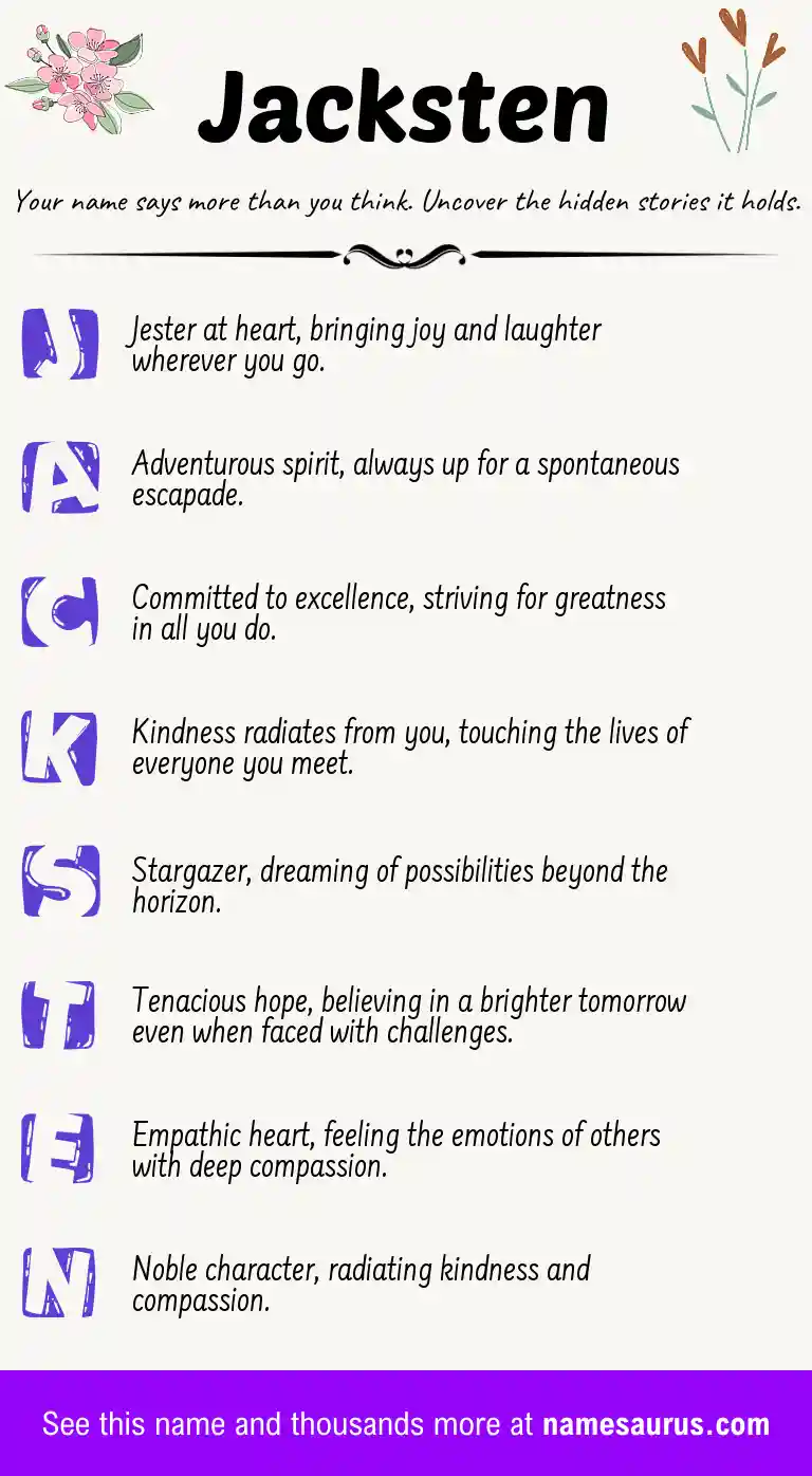 Acrostic poem about Jacksten.
