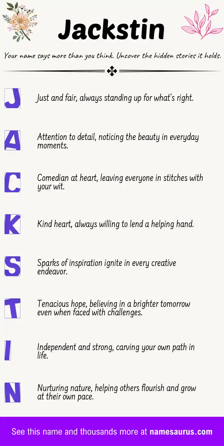 Acrostic poem about Jackstin.