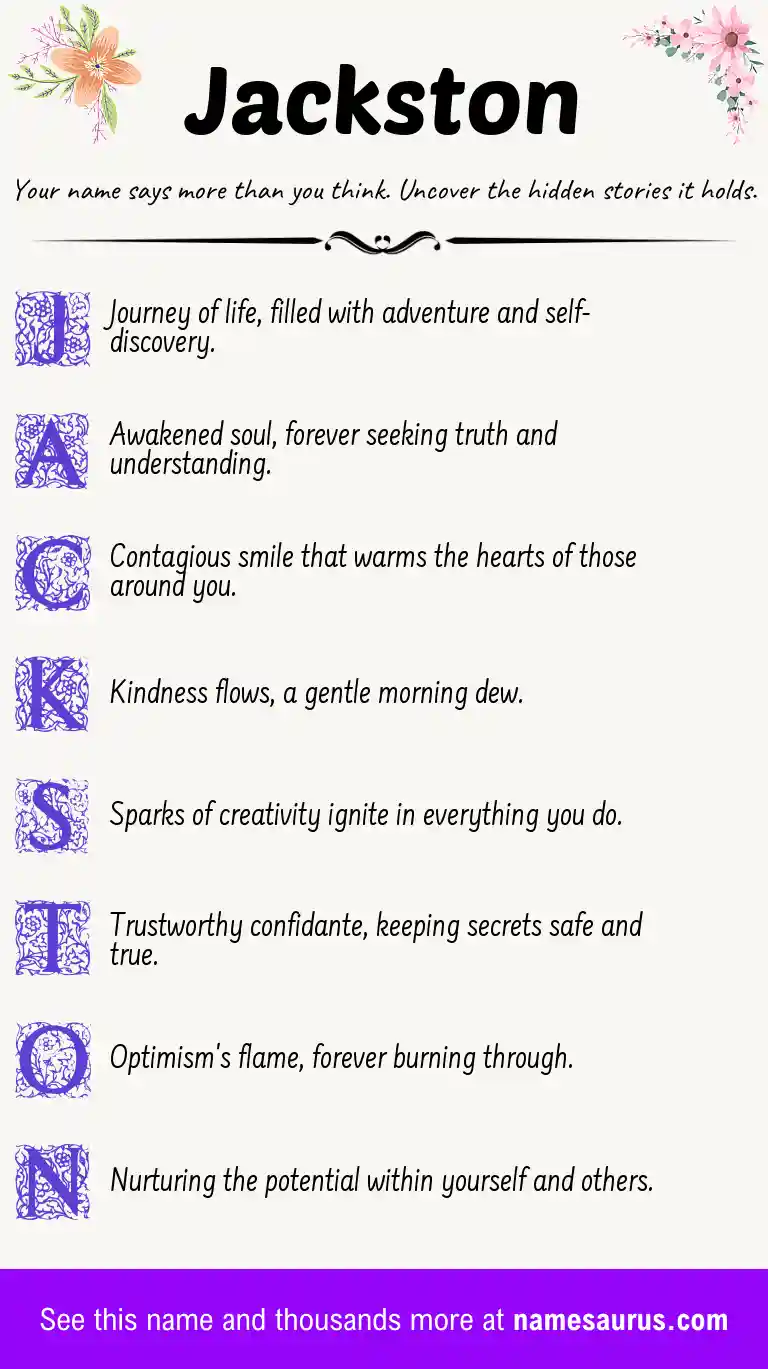 Acrostic poem about Jackston.