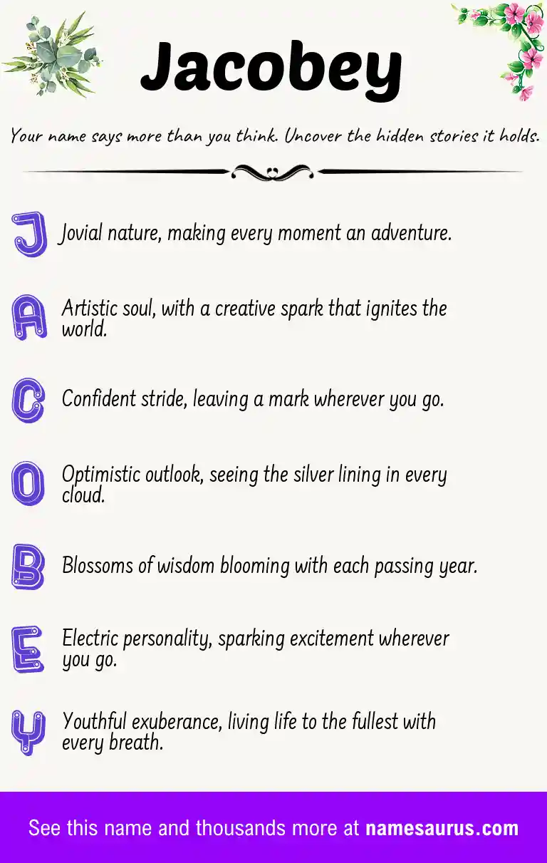 Acrostic poem about Jacobey.