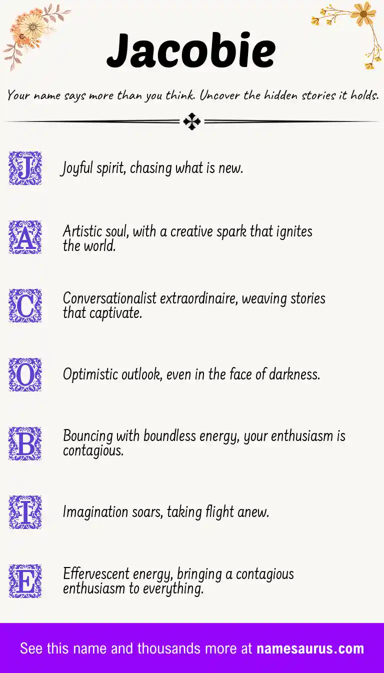 Acrostic poem about Jacobie.